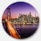 Designart - San Francisco skyline and Bay Bridge' Ultra Glossy Sea Bridge Metal Circle Wall Art
